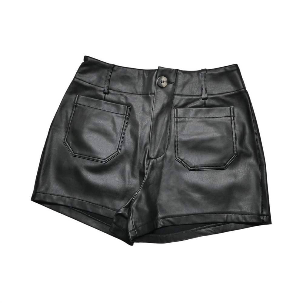 Maeve Anthropologie Colette Shorts Womens 26 Black Faux Leather Hot Pants